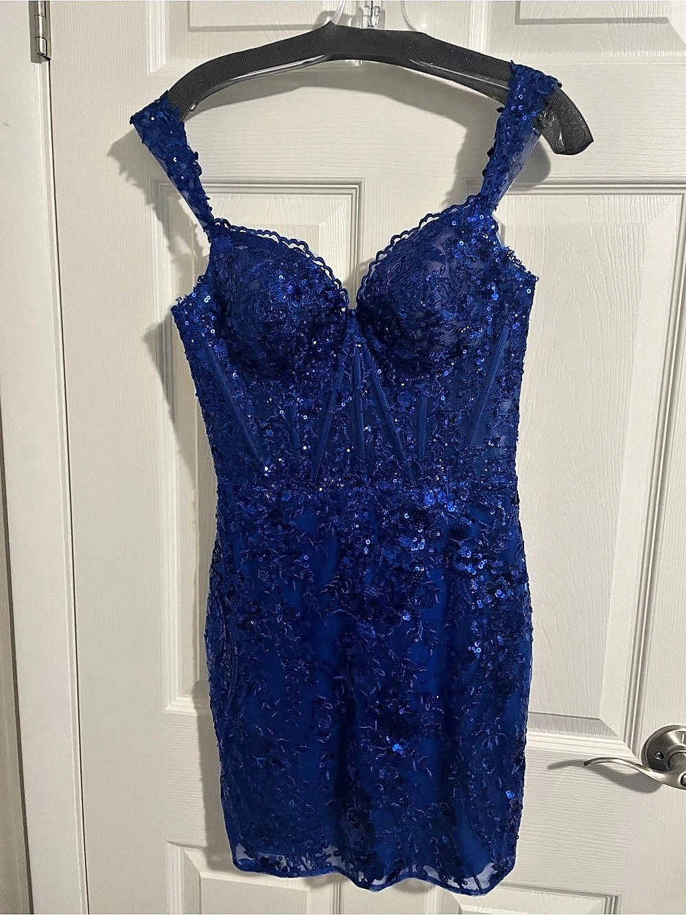Blue Sequin Mini Dress Like New